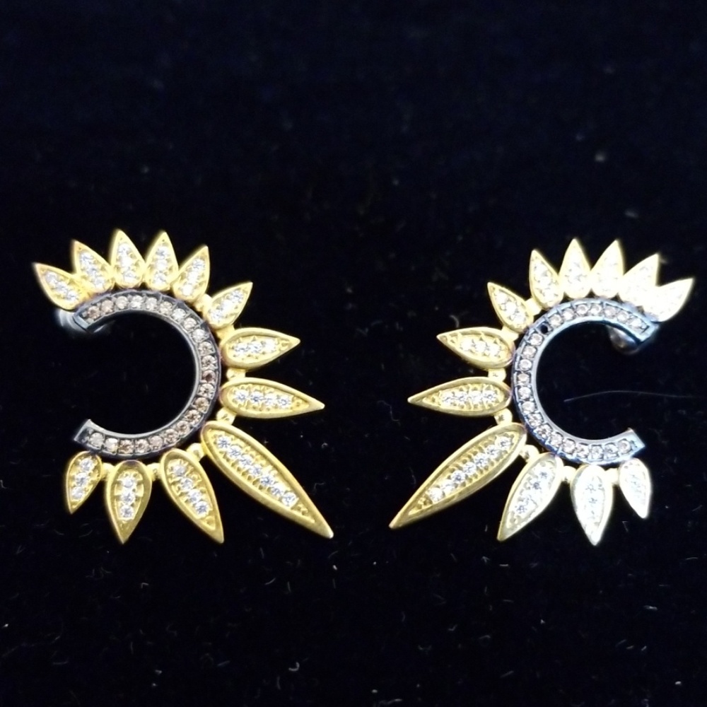 Azaara florentine pave crystal starburst earrings